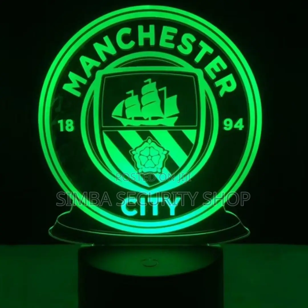 Manchester City Man 3d Illusion Football Club Led Night Lamp Logo Fans
