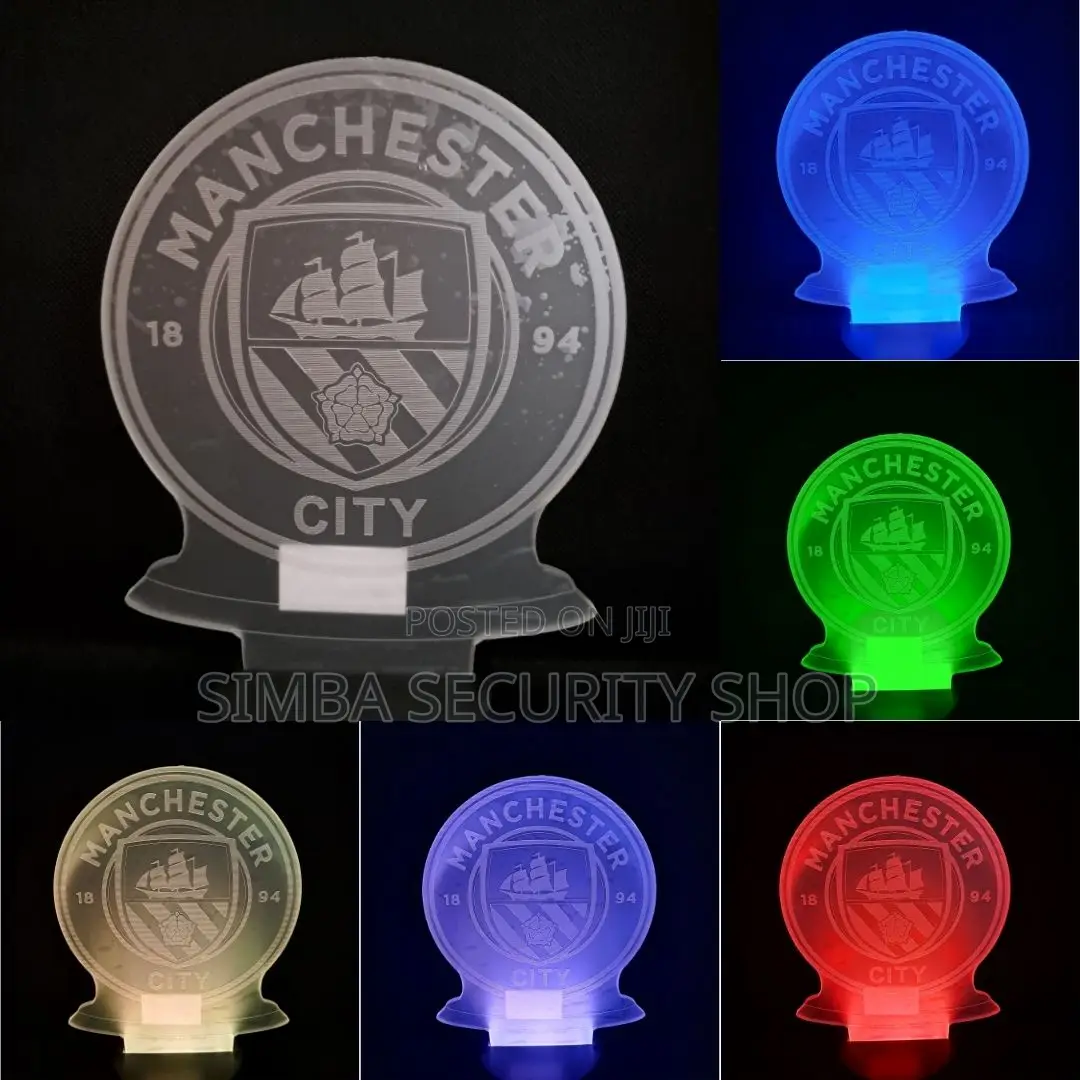 Manchester City Man 3d Illusion Football Club Led Night Lamp Logo Fans