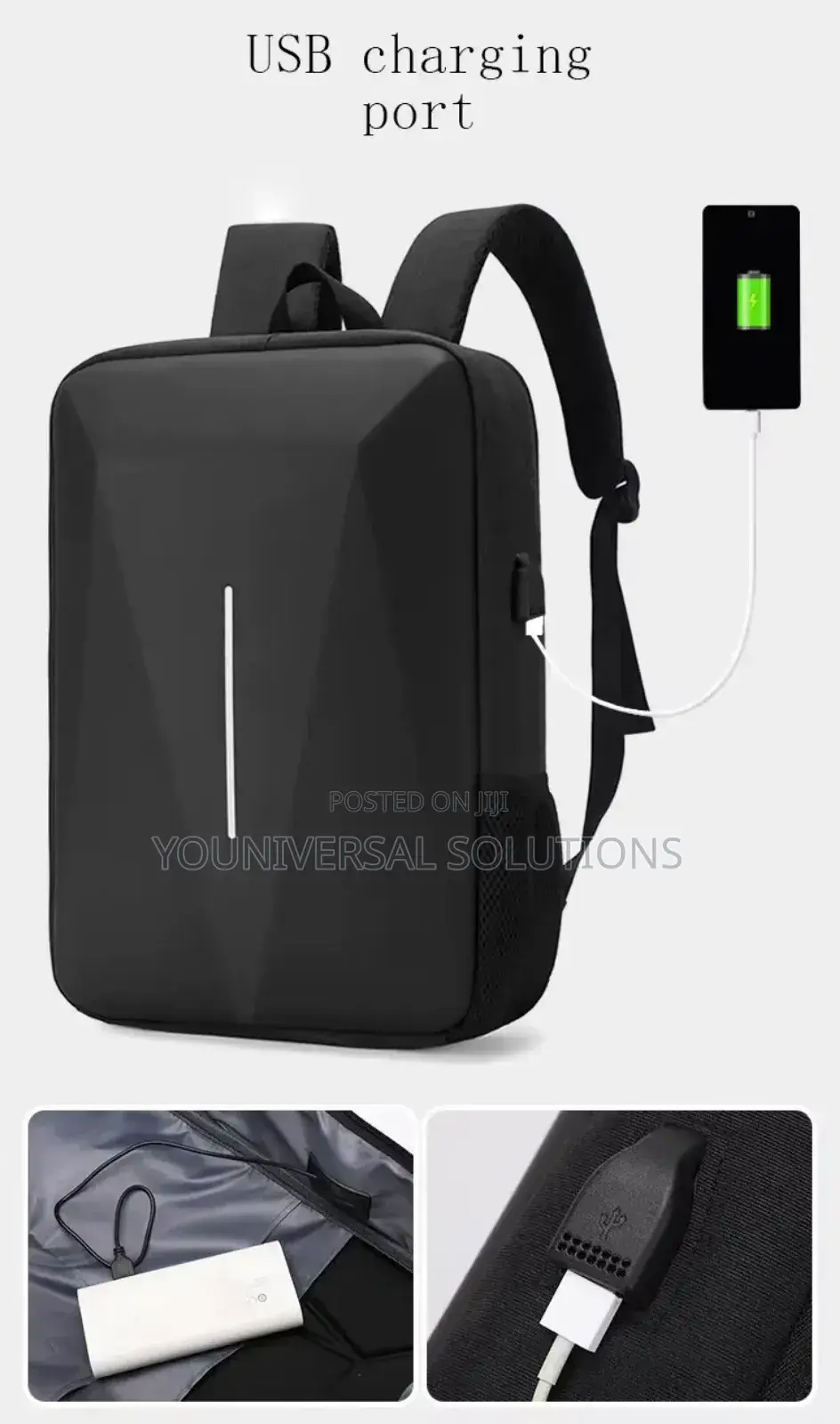 Original Heavy Duty Laptop Bag With Usb Cable,Lock and Water Bottle