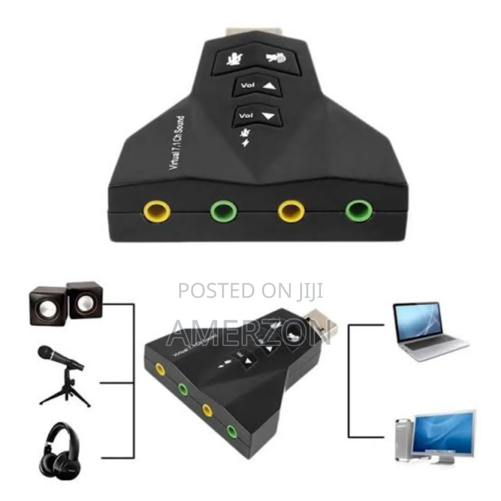 Usb Sound Adapter Virtual 7.1 Channel Double Microphobe and Headset