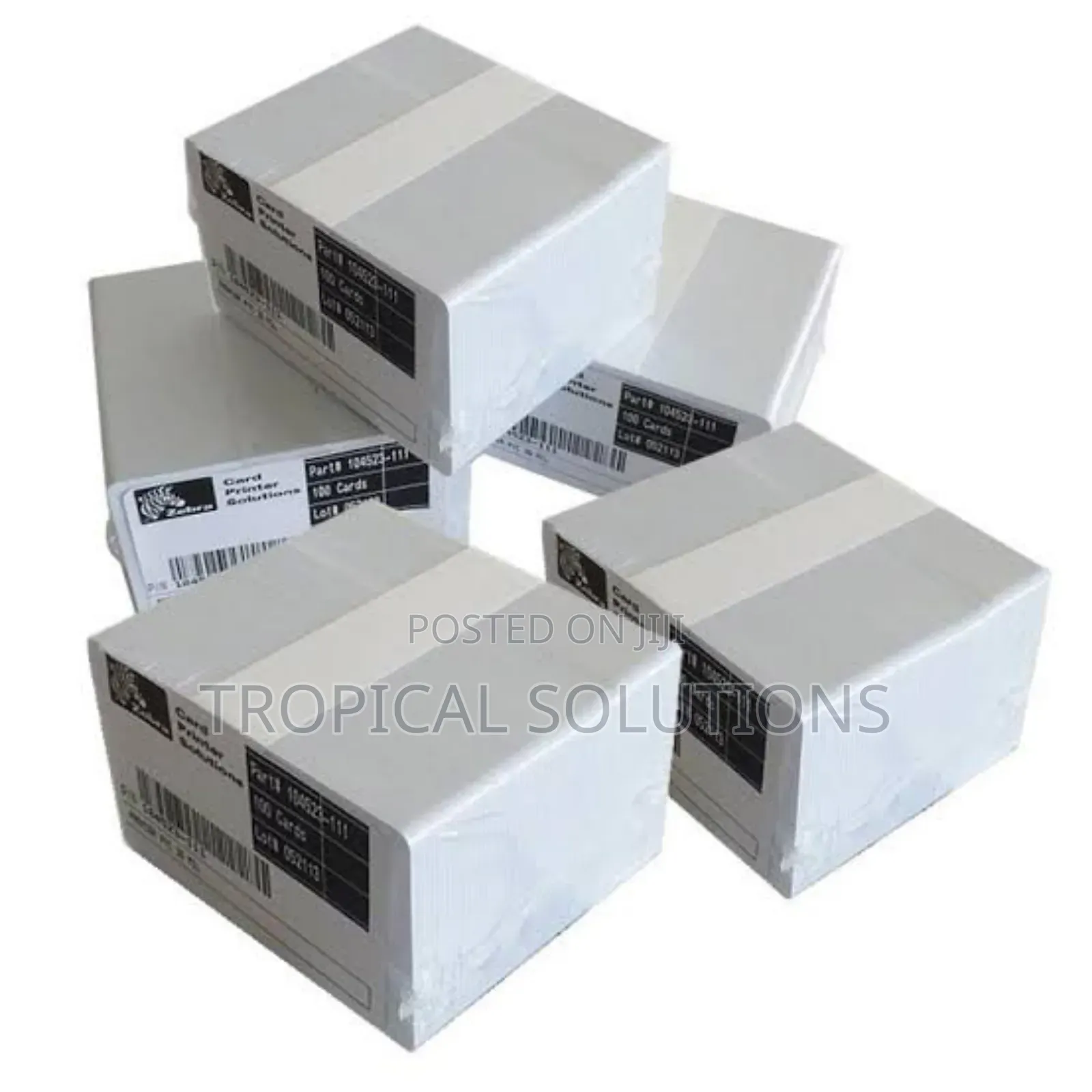 Zebra White PVC Cards,30 Mil (500 Cards)