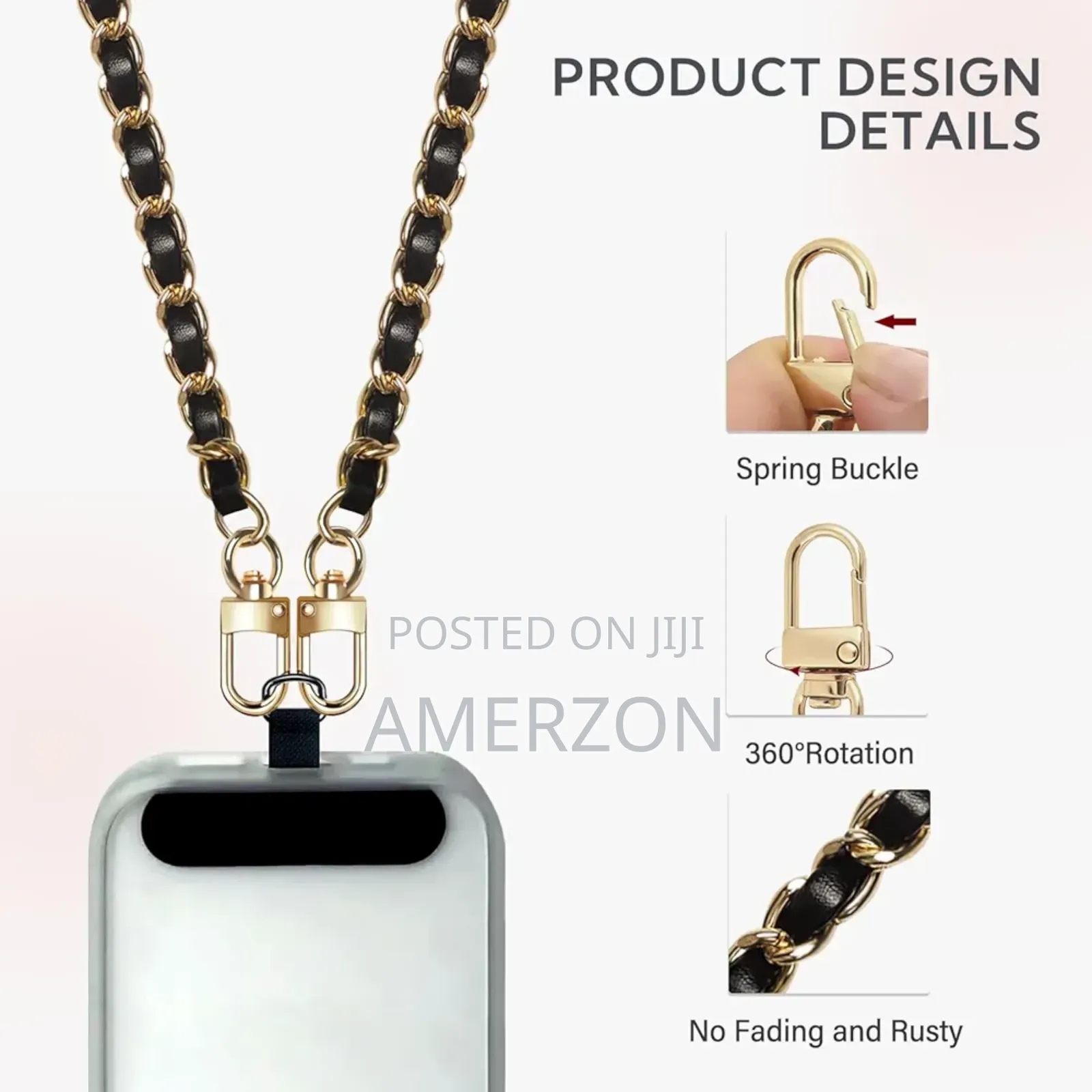Phone Charm Wrist Strap, 2x Pads, Hands-Free,