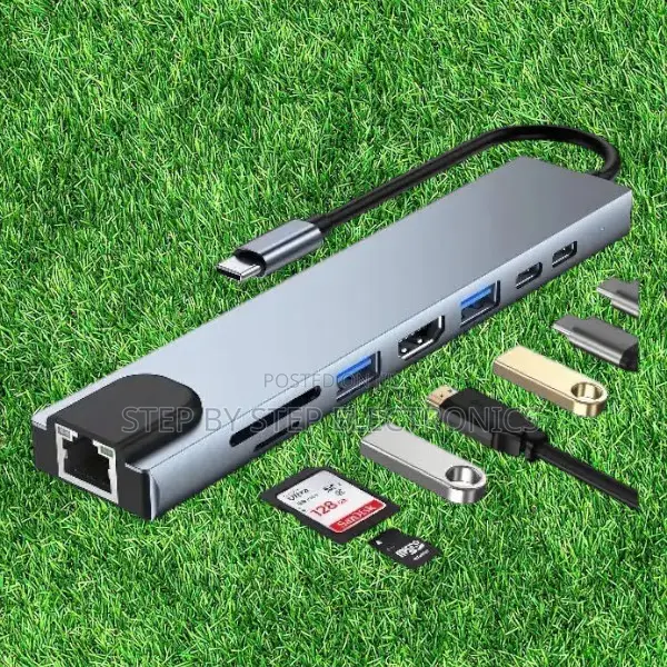 High-Speed 8-in-1 Usb Type-C Hub for Multi-Device Use