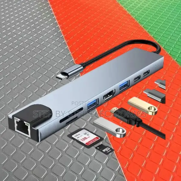 8 in 1 Usb Type-C Multiport Adapter Laptop Docking Station