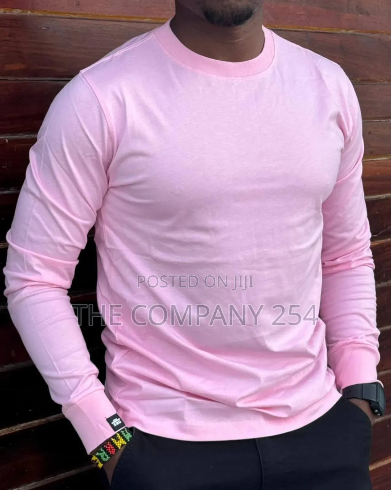 Quality Pain Cotton Round Neck Longsleeved Men Casual T Shirt
