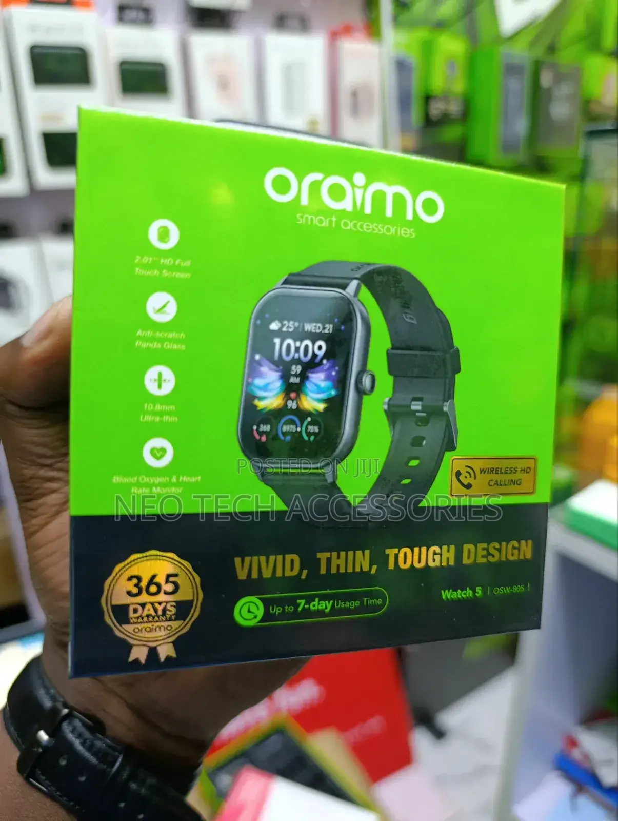Oraimo Watch 5 2.01" Hd Panda Glass 1atm Smart Watch