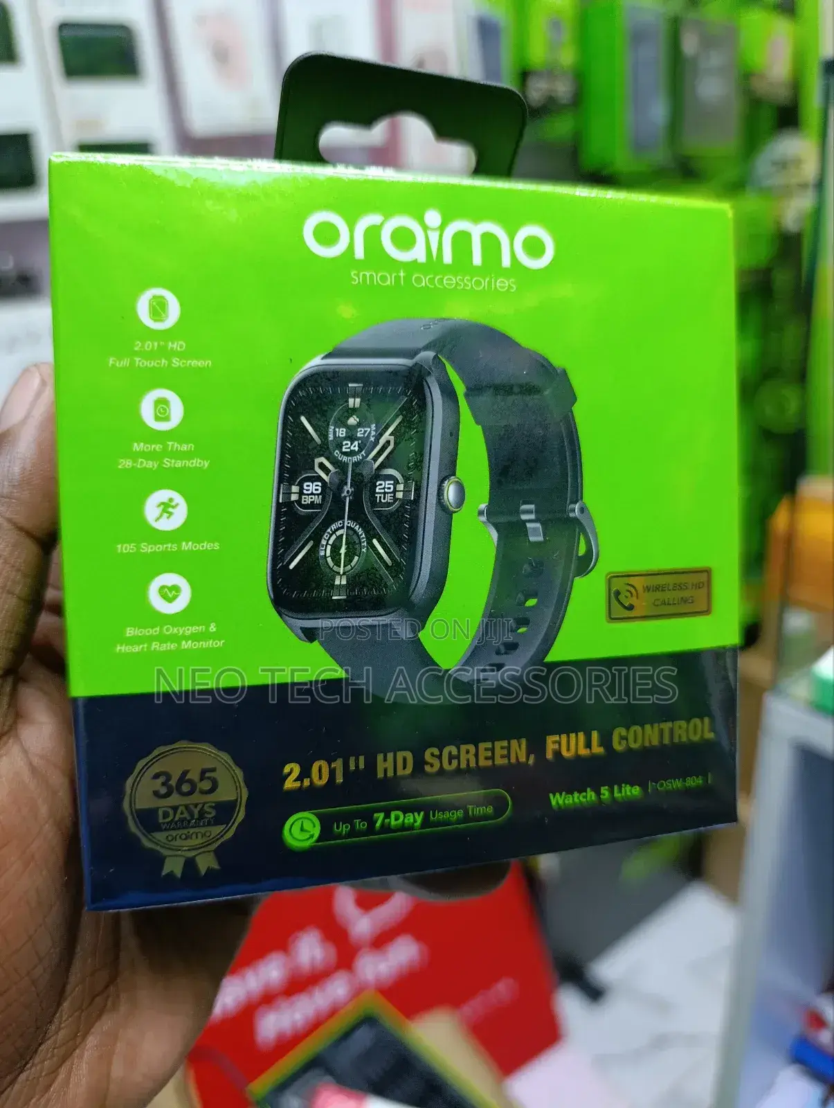 Oraimo Watch 5 Lite 2.01" Hd Ip68 Smart Watch
