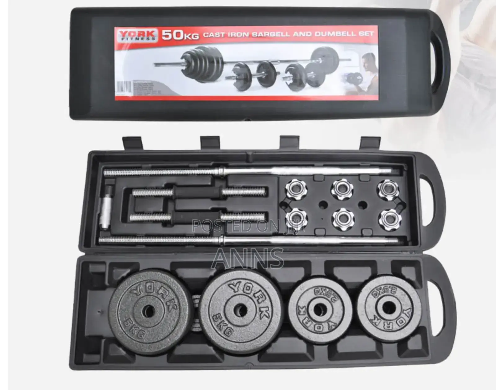Fitness 50 KGS Dumbells Set Chrome Black