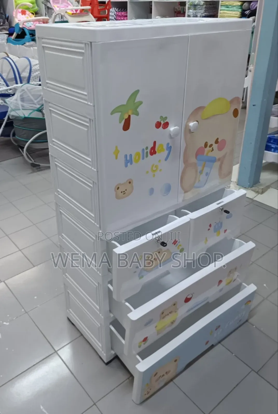 Kids Collapsible Plastic Chest of Drawer/Storage Cabinet