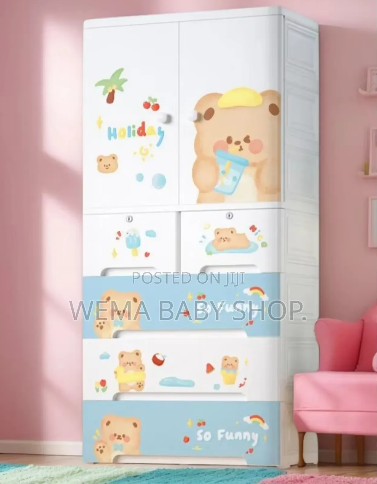 Kids Collapsible Plastic Chest of Drawer/Storage Cabinet