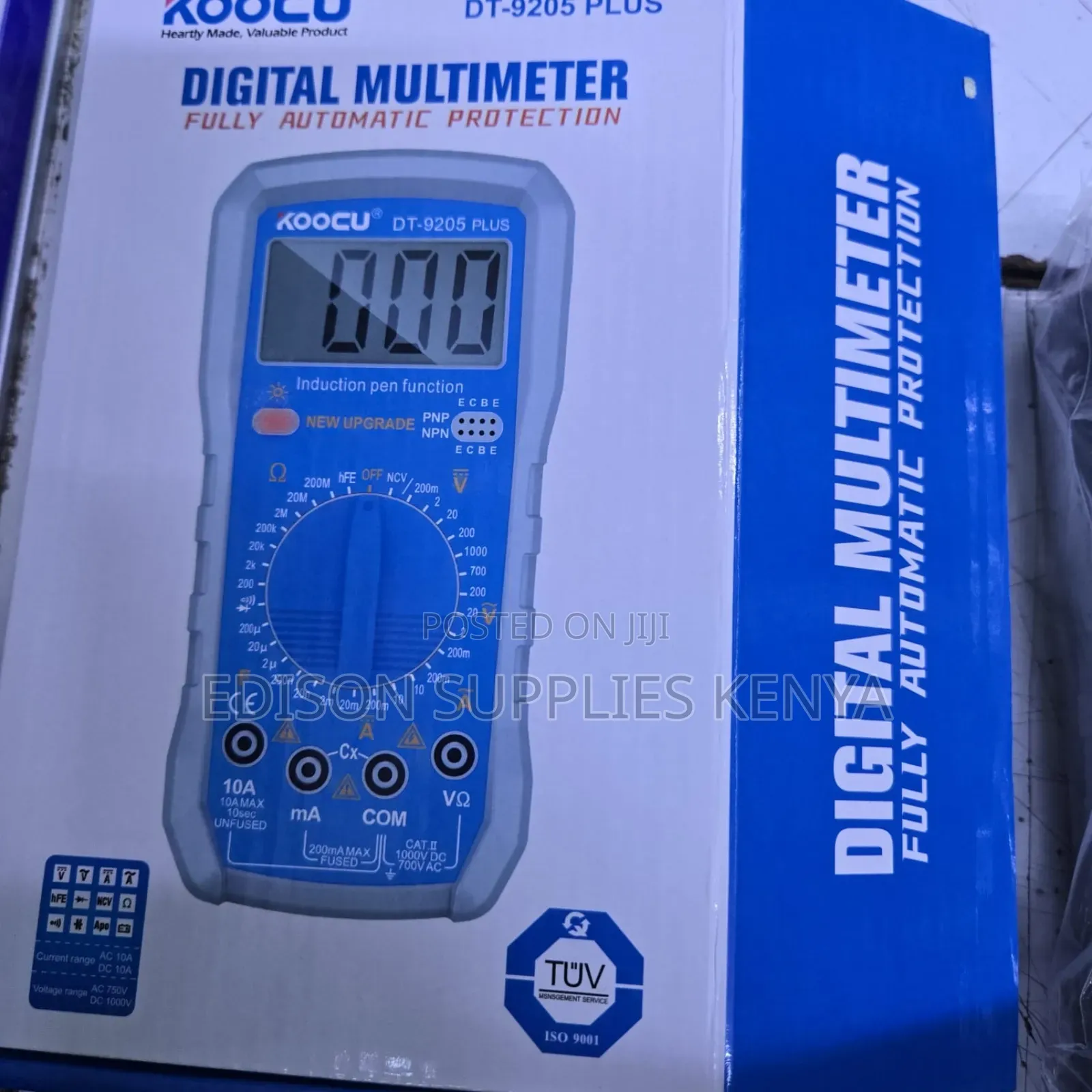 Koocu Digital Multimeter 2000 Counts With 9v Block Voltage Tester