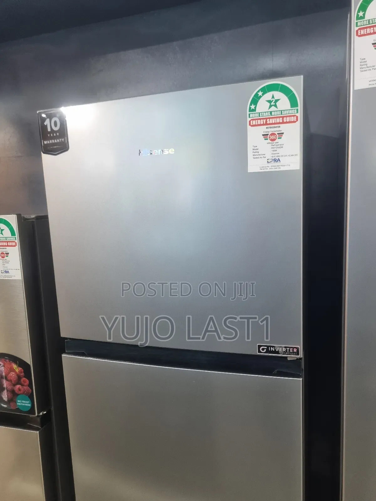 Hisense Ref250dr 251litres Double Door No Frost Fridge
