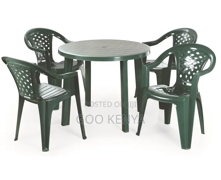Table; Weather-Resistant Plastic Table for Garden Patio