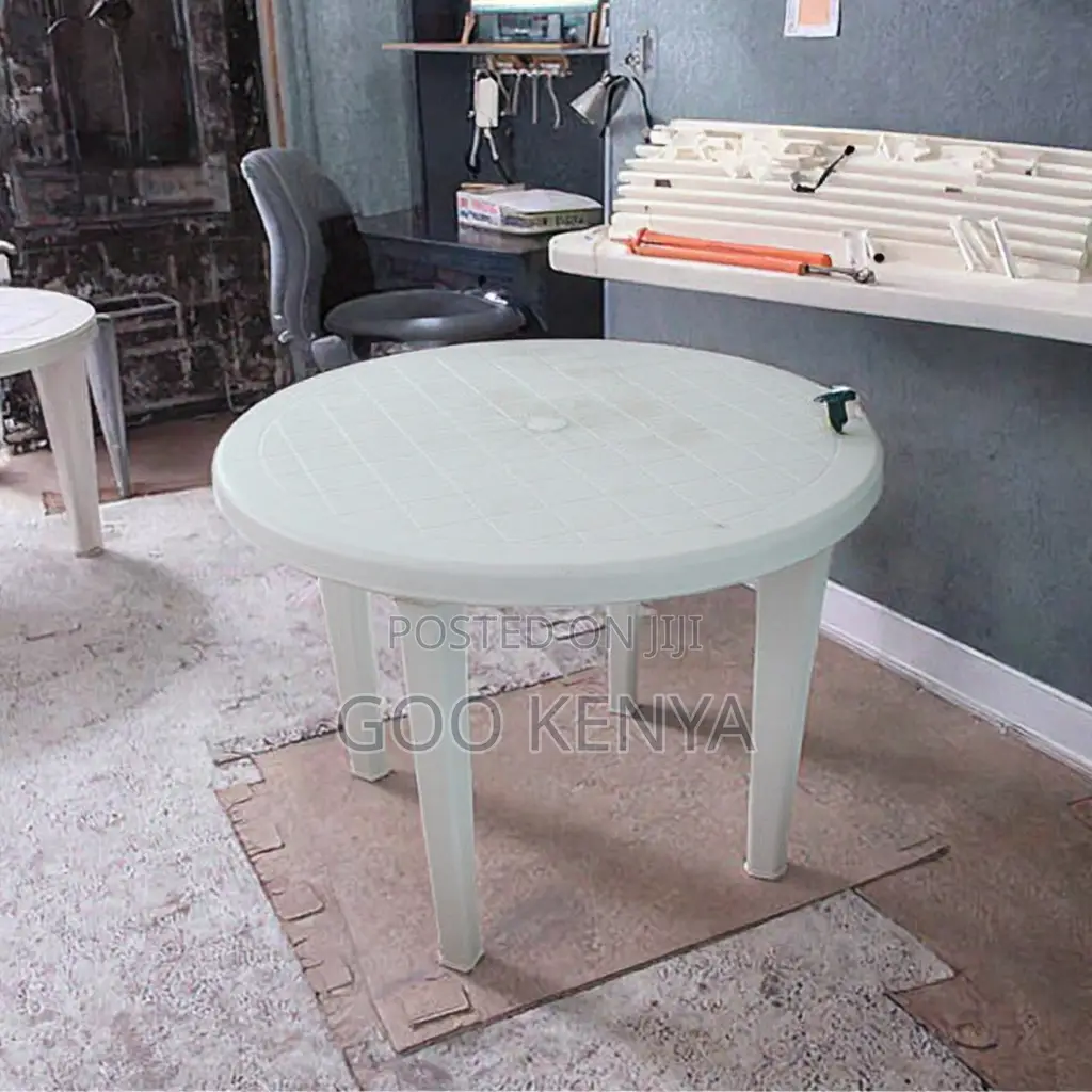 Table; Weather-Resistant Plastic Table for Garden Patio