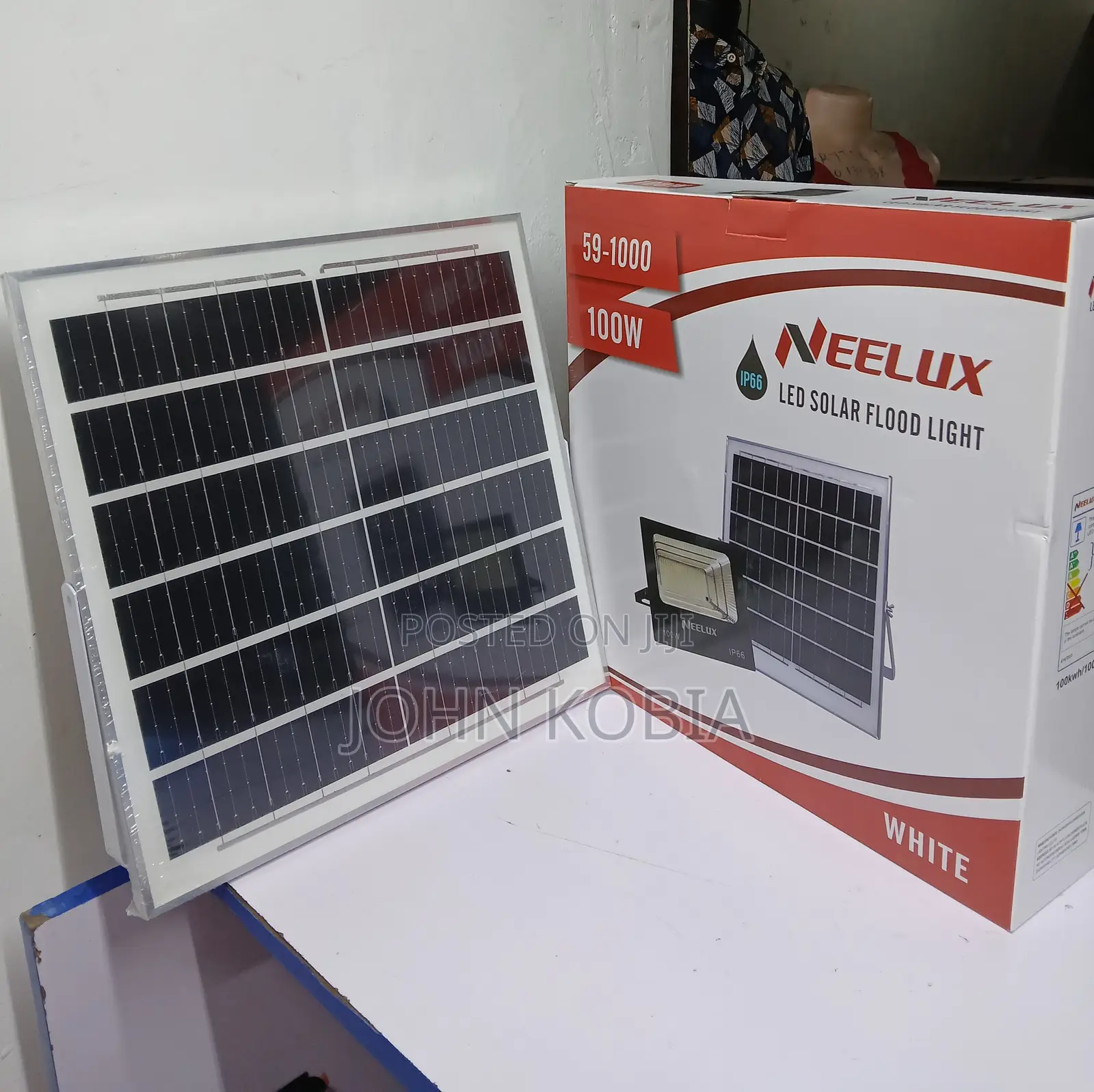 Neelux Led Solar Flood Light, 100watts With Remote Control