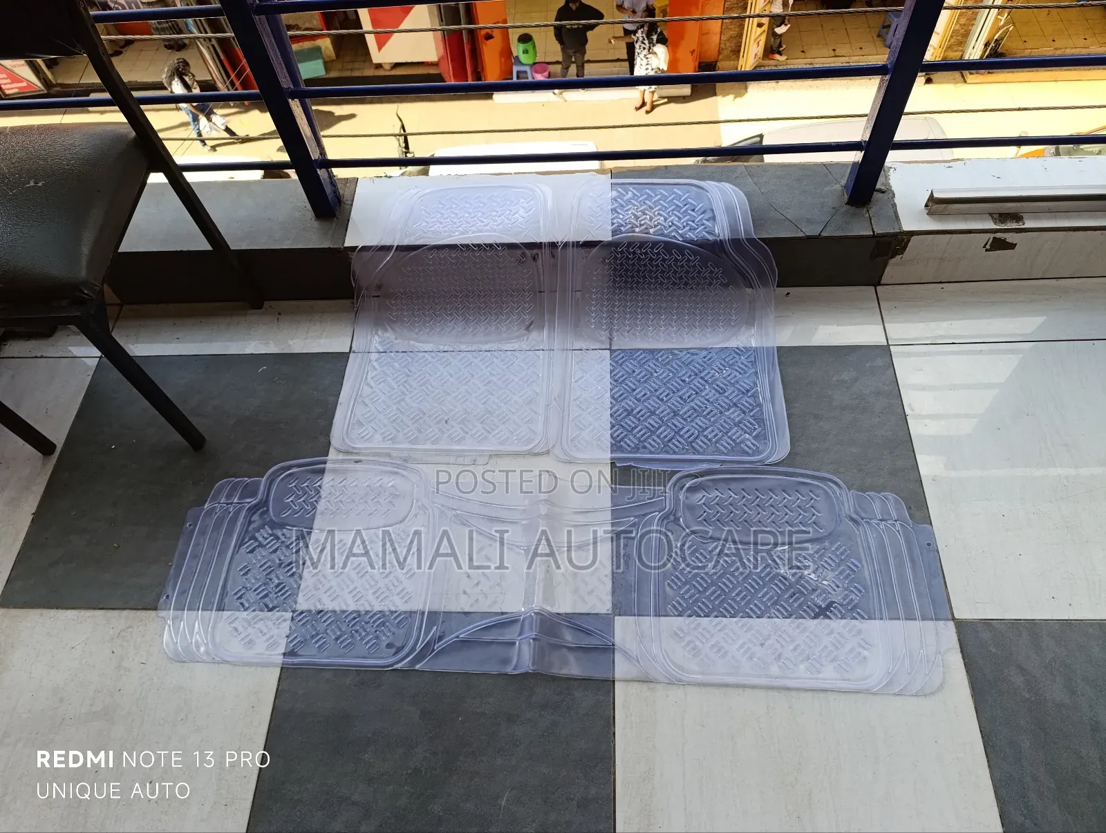 Conjoined Car Floor Mats /Clear 3 PCS Non-Slip Easy to Clean Mats