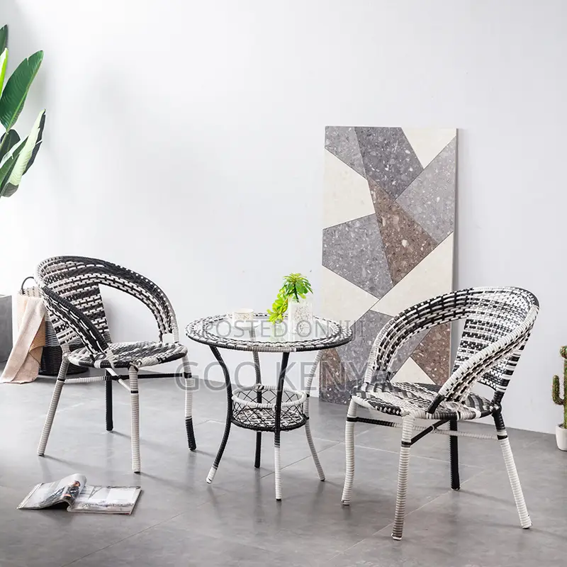 Outdoor Set; Elegant 3-Piece Outdoor Rattan Patio Set