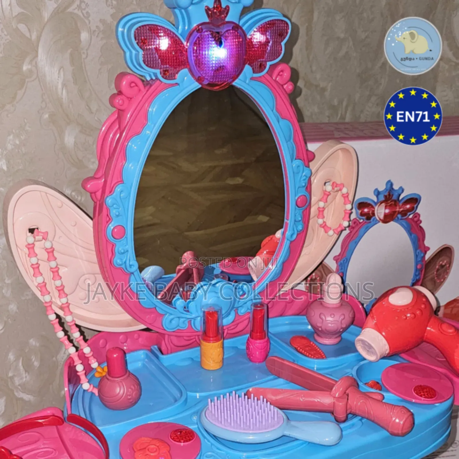 Kids Vanity Makeup Table Stool Play Set