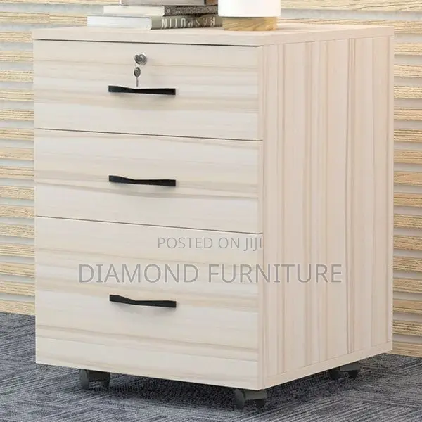Office Cabinet; Walnut Credenza Pedestal With Traditional Detailing