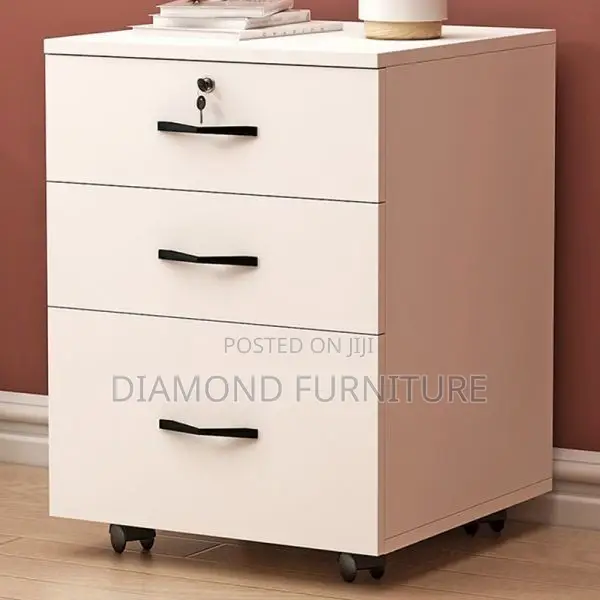 Office Cabinet; Walnut Credenza Pedestal With Traditional Detailing