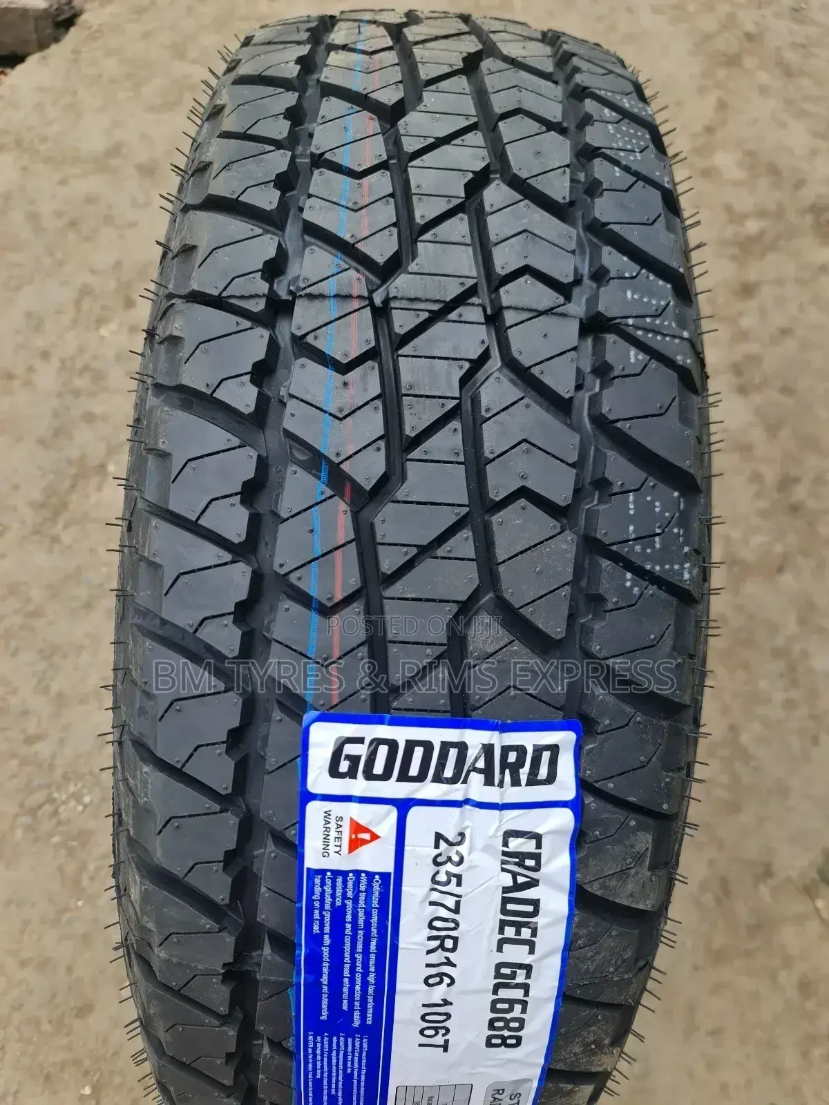 235 /70 R16 Goddard Tyres (All Terrrain).