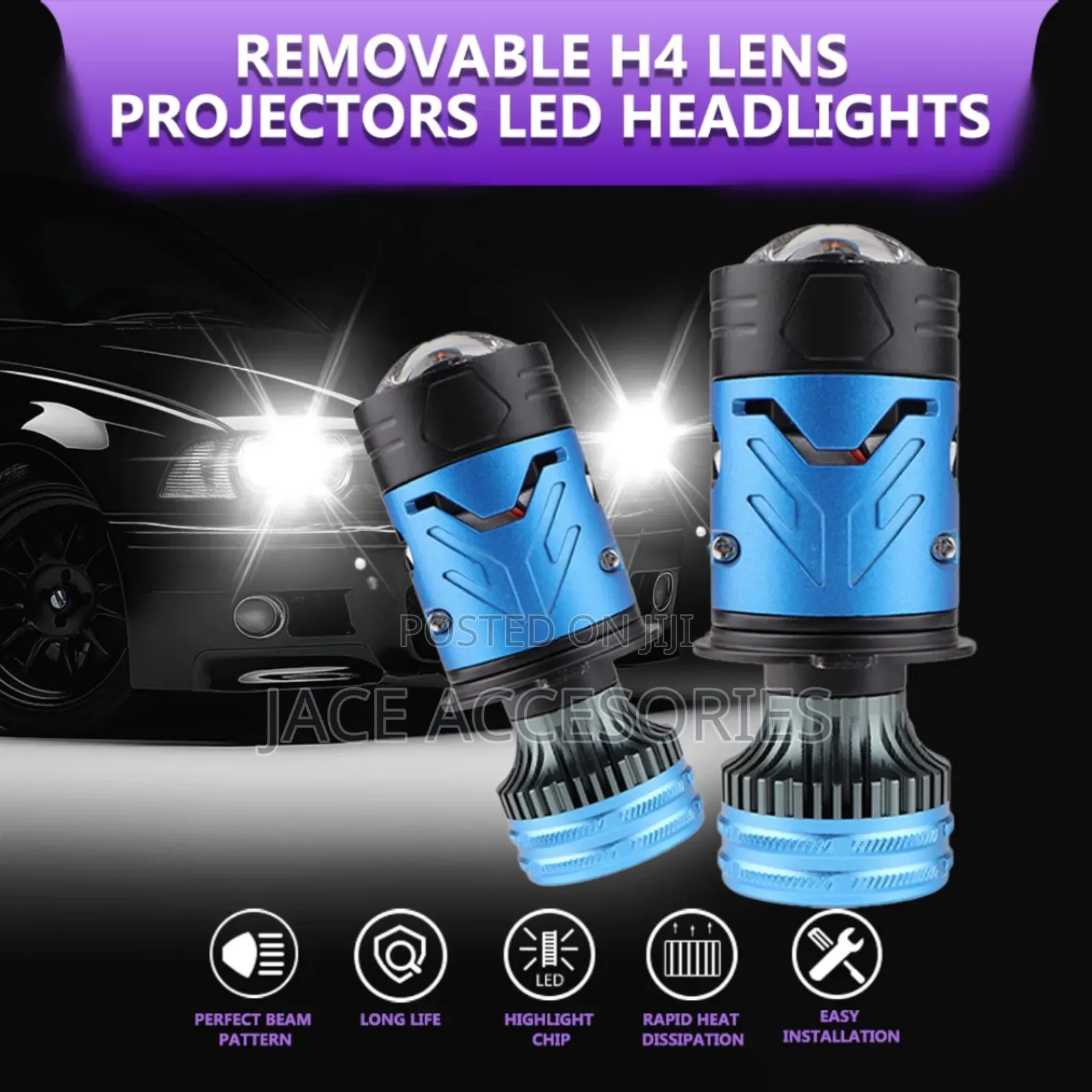 H4 Removable Biled Projectors With Laser