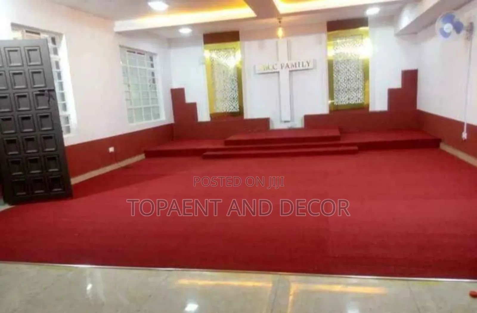 Fancy Red Wall to Wall Carpet for 8mm Thick