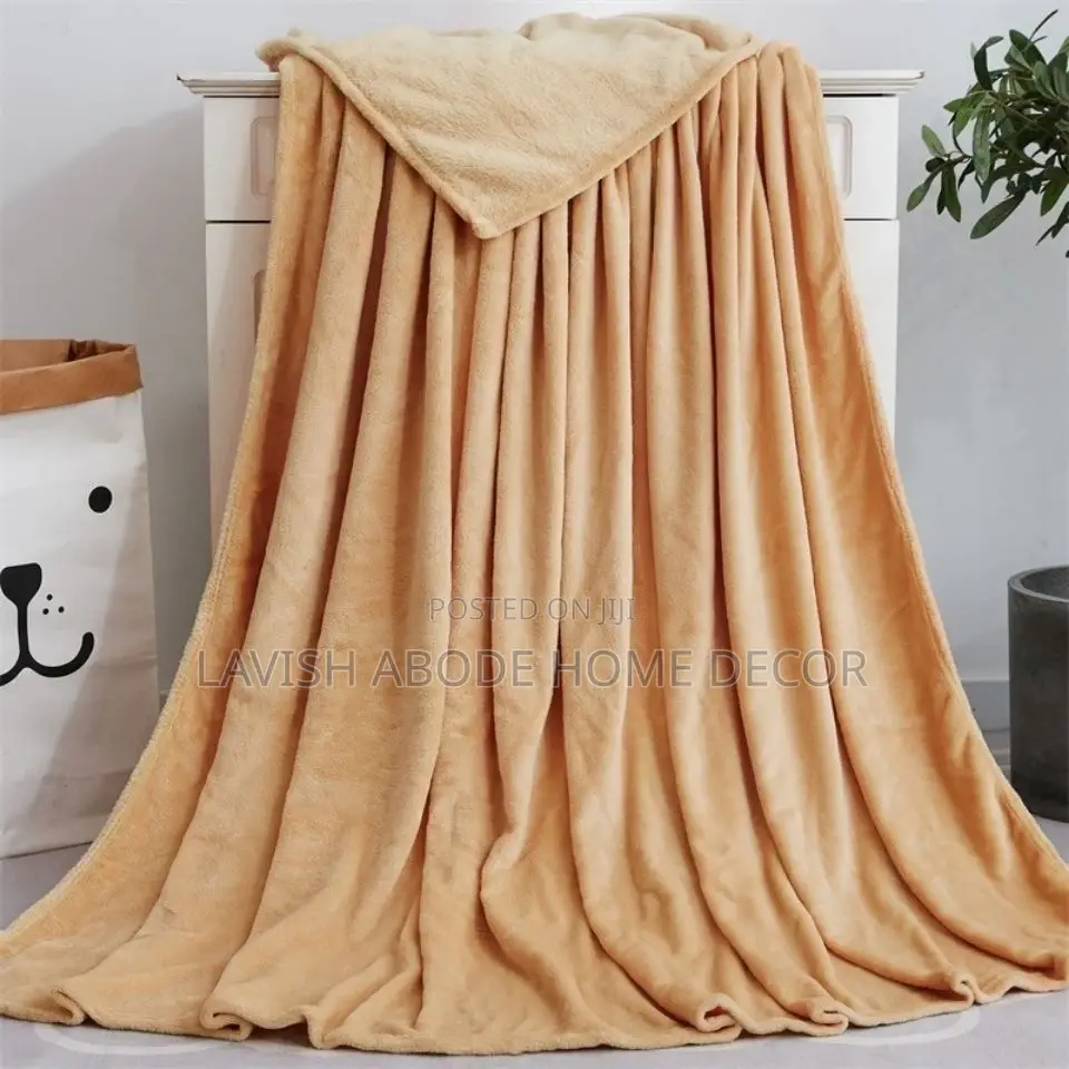 Luxury Soft Beige Fleece Throw Blanket