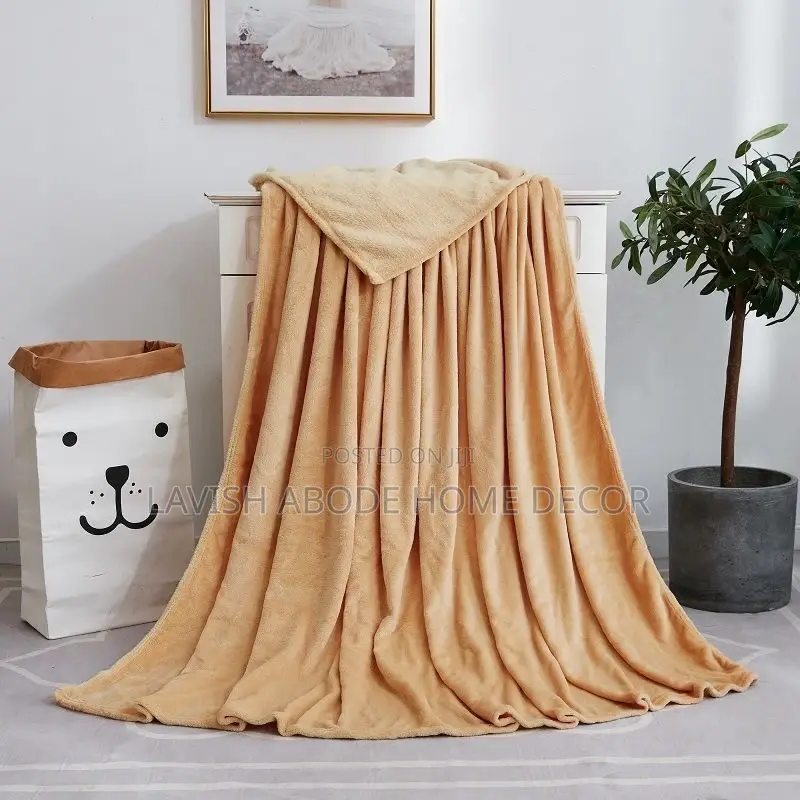 Luxury Soft Beige Fleece Throw Blanket