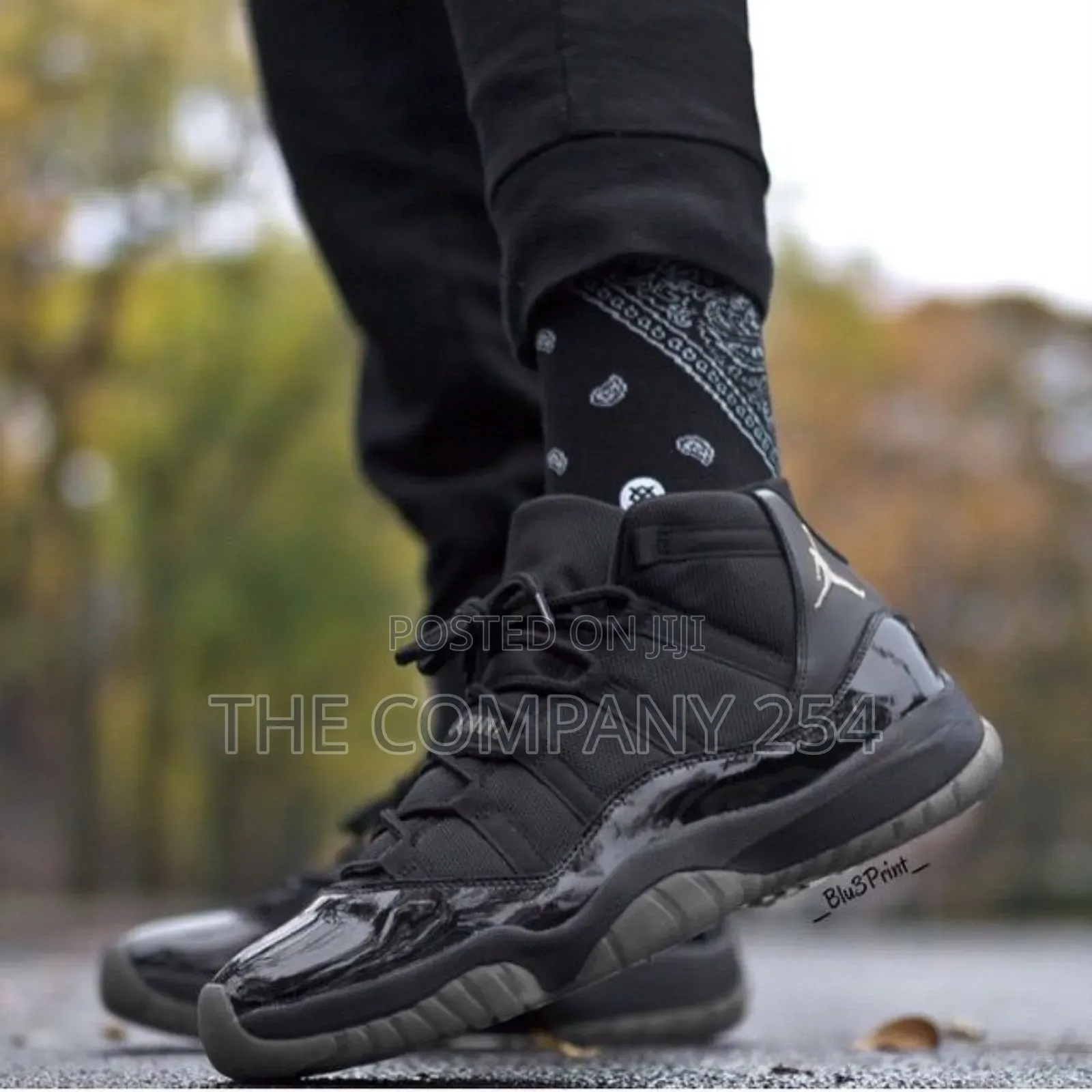 Quality Leather Unisex Black Jordan 11 Sneaker Shoes