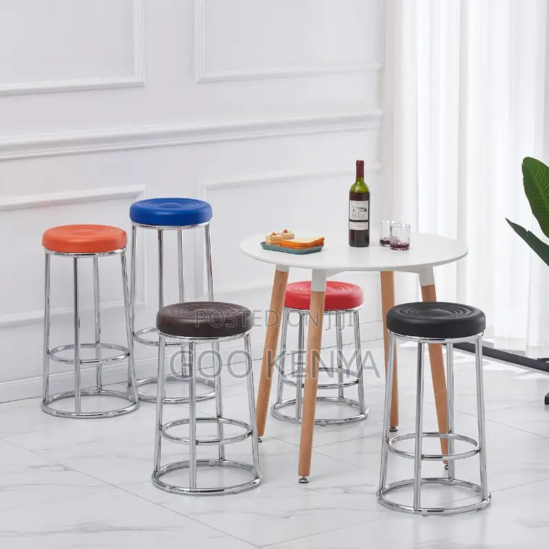 Bar Stool; Modern Titanium European Round Stool