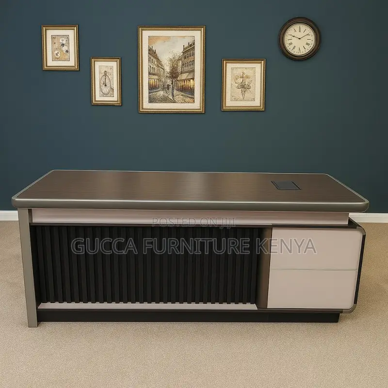 Office Table: Executive L-Fashion Boss Desk With Side Drawer