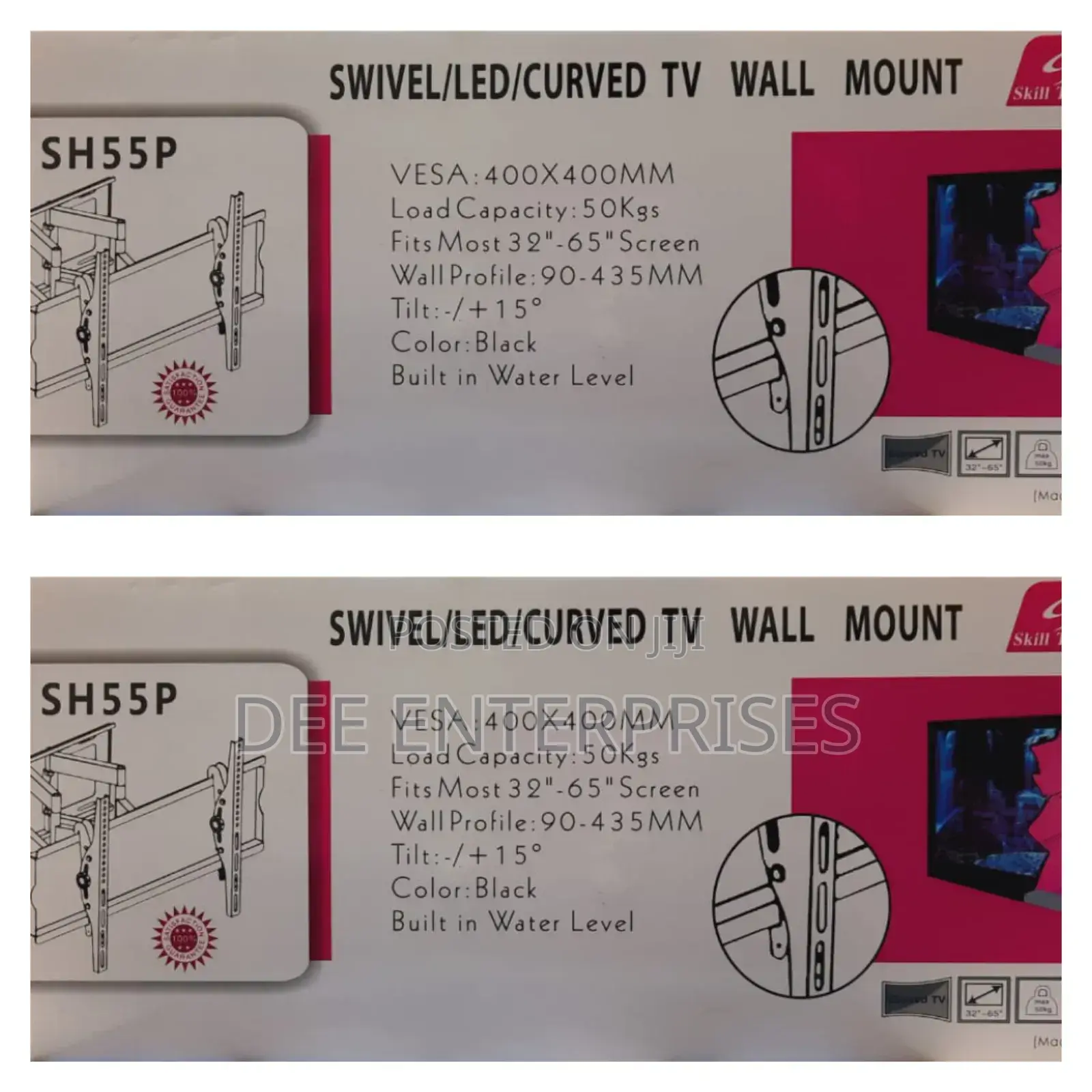 Skilltech Full Motion Double Arm Tv Bracket 32"-65" 55p±