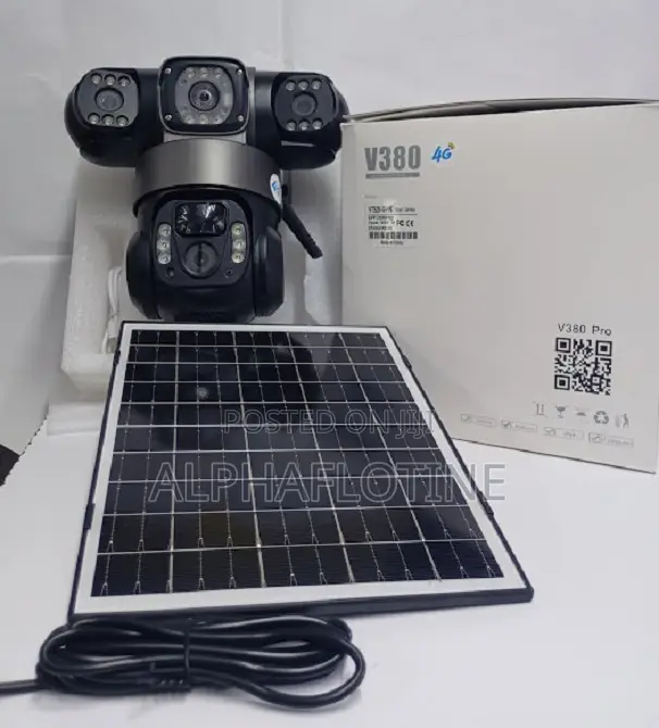 Full Hd Motion Detection Two Way Audio-Tripple Lens Solar CCTV Camera