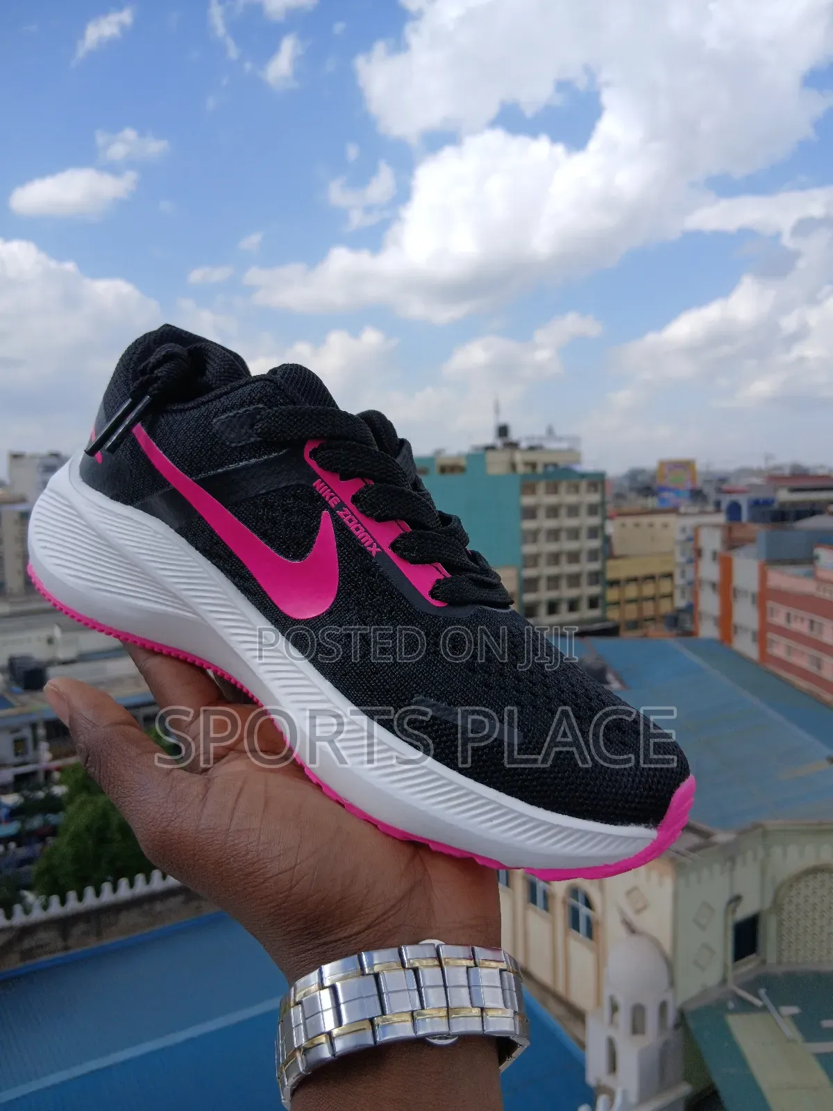 Nike Air Zoom Pink and Black Ladies Gym Sports Shoes