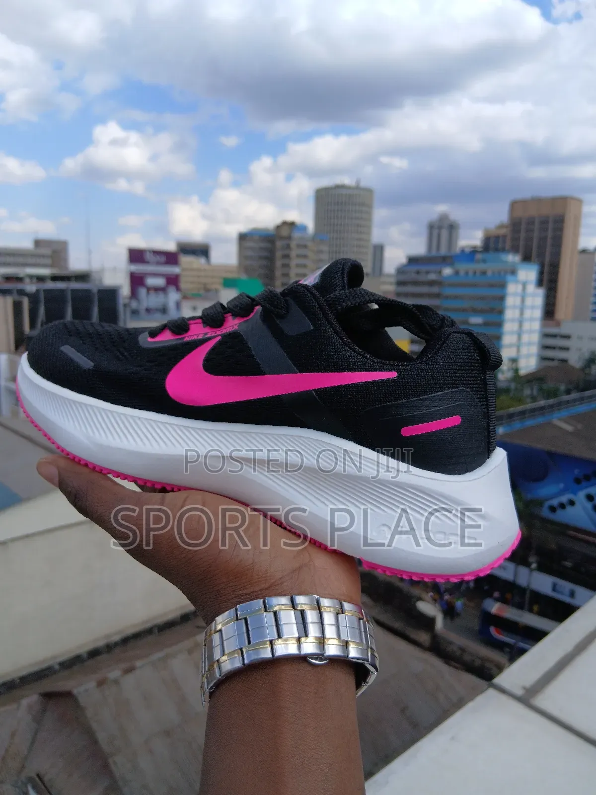 Nike Air Zoom Pink and Black Ladies Gym Sports Shoes