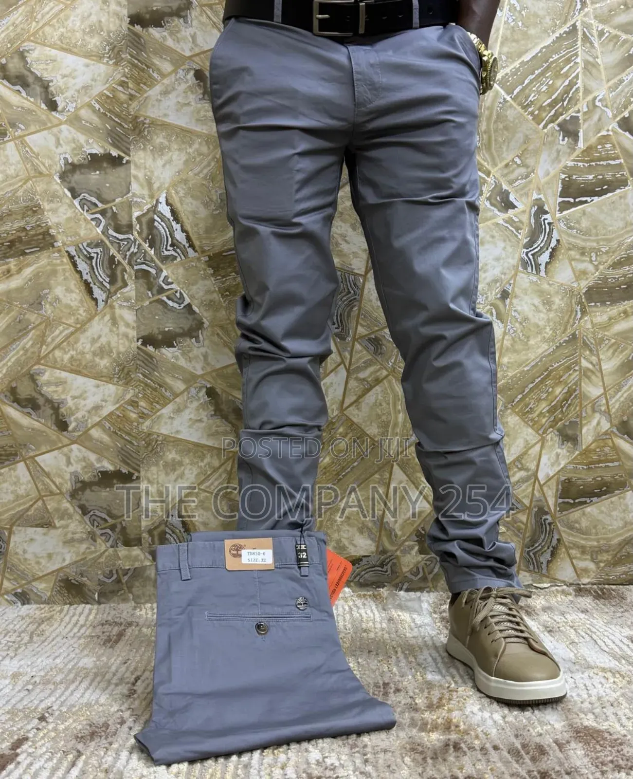 Quality Hard Khaki Business Casual Plain Slim Fit Trousers