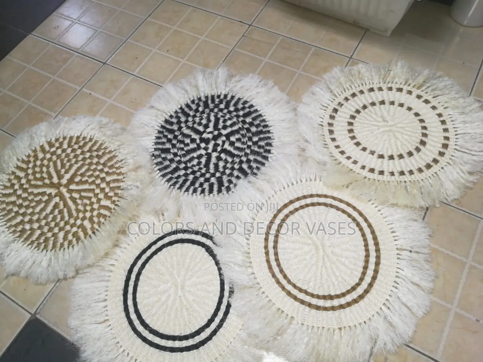 Black Brown Patterned Sisal Mats