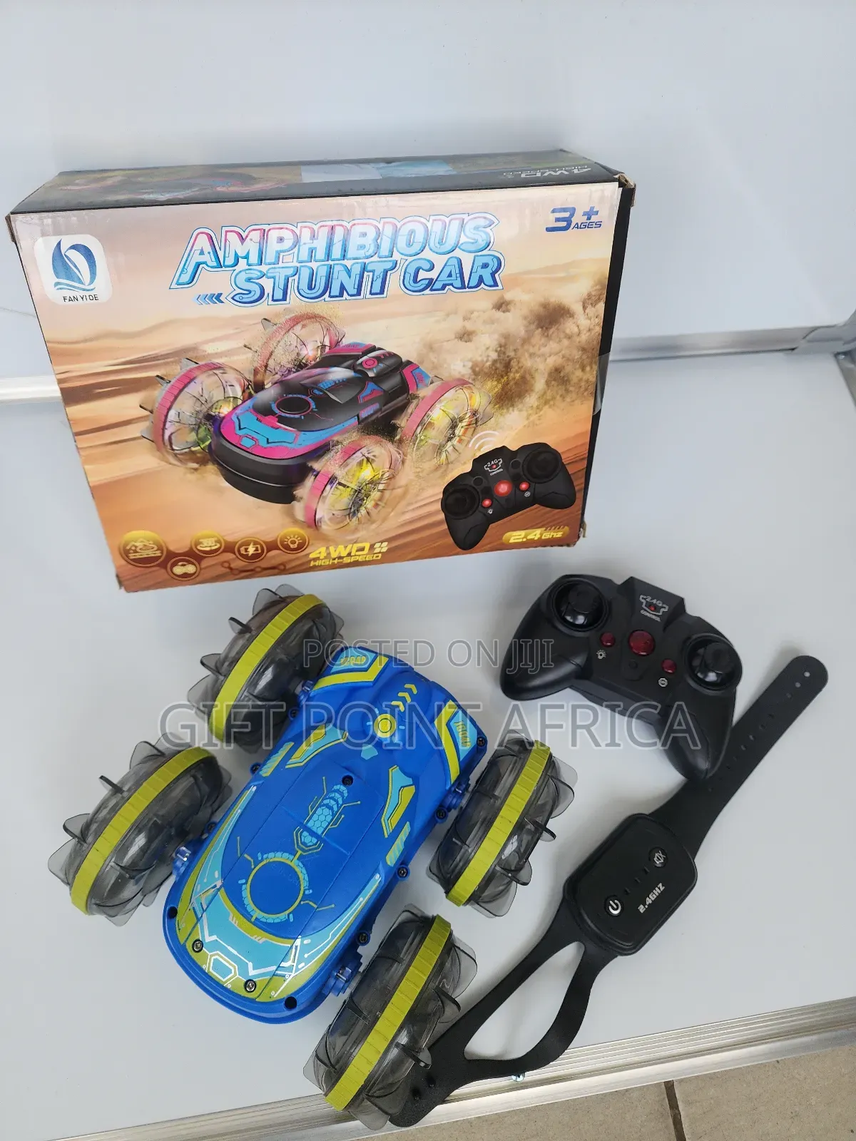 Kids' Rechargeable Amphibious Stunt Toy Car