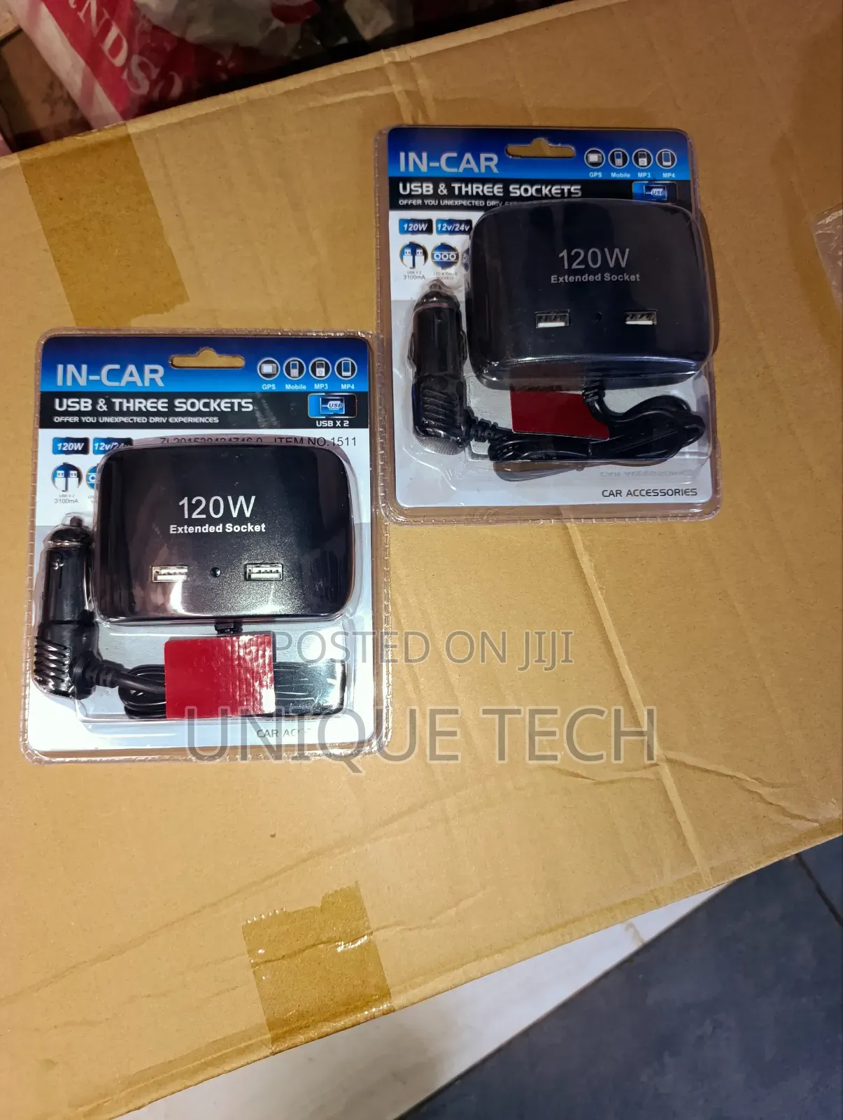 Car Usb 3-Way Socket/ Cigarette Port Splitter Power Extension