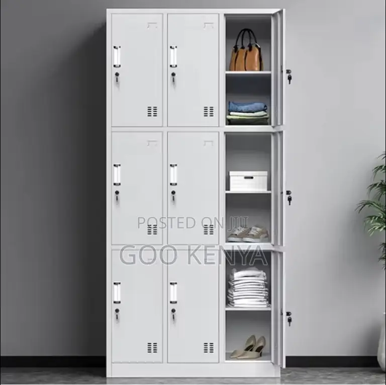 Office Cabinet; Steel 9-Door Locker Cabinet