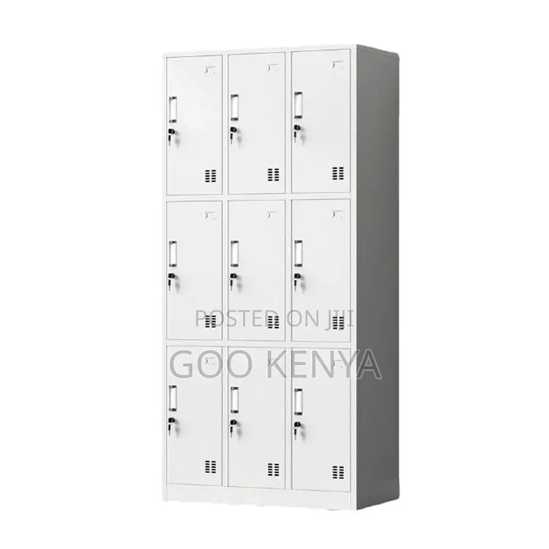 Office Cabinet; Steel 9-Door Locker Cabinet