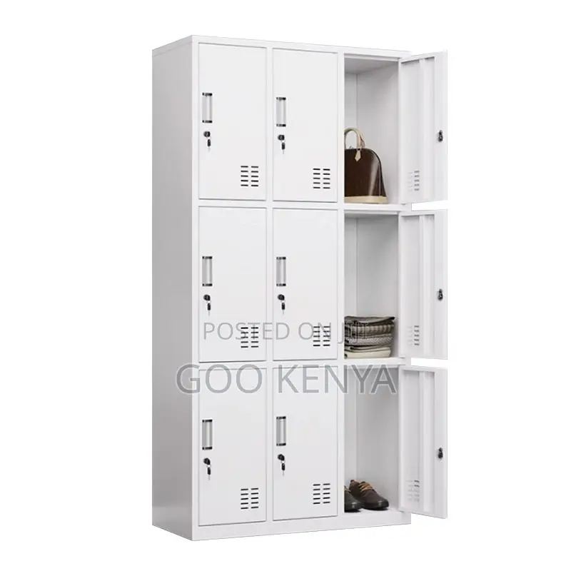 Office Cabinet; Steel 9-Door Locker Cabinet
