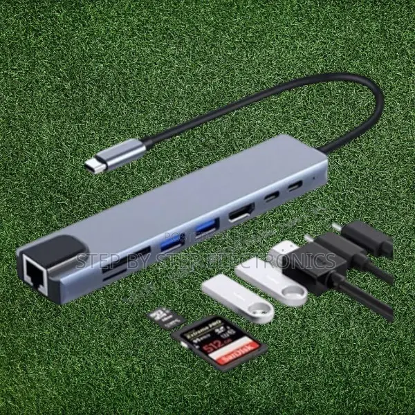 Universal 8-in-1 Usb-C Hub– Hdmi Ultra Hd, Lan, Usb 3.0, Pd,Card Slots