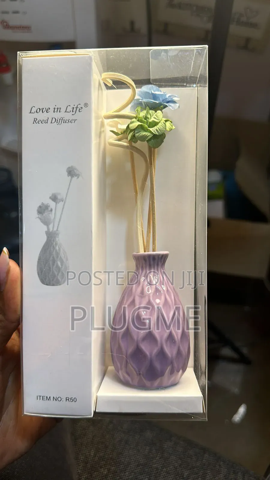 Decorative Flowers Ceramic Vase Reed Diffuser 50ml Essential Oil