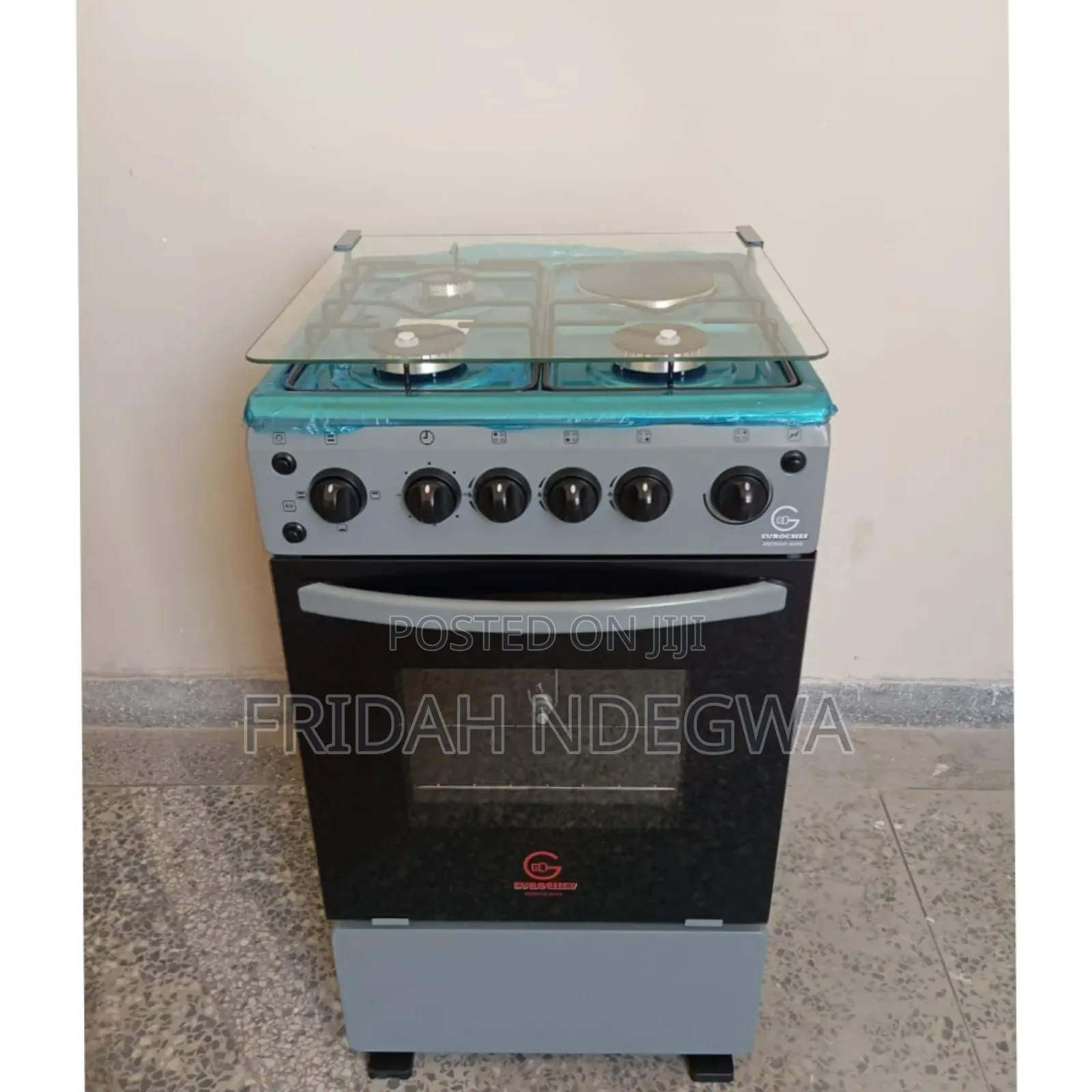 Eurochef Free Standing 3 Gas Burner +1 Electric Cooker. 50 by 60