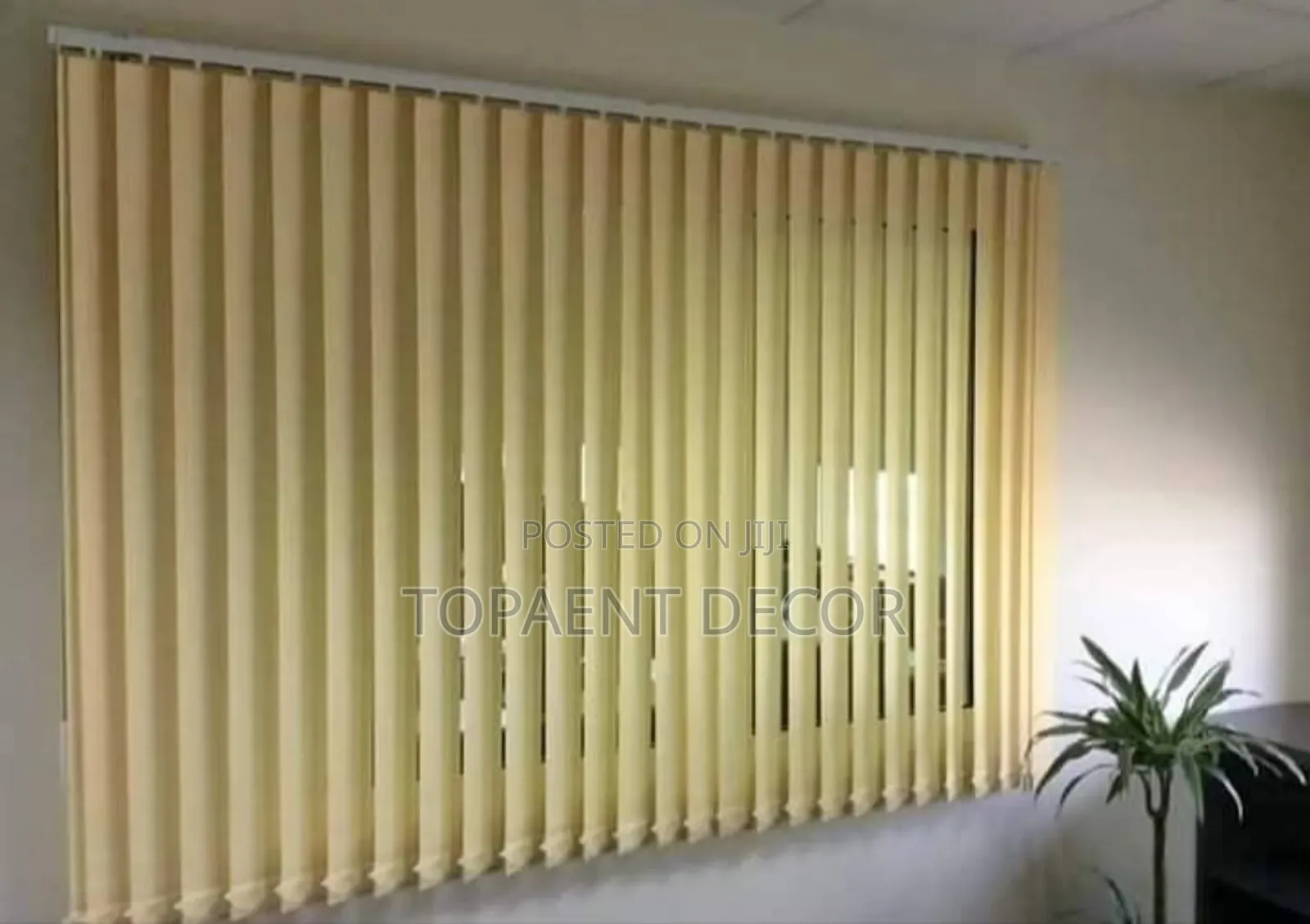Yellow Slightly Opened Vertical Office Window Blinds