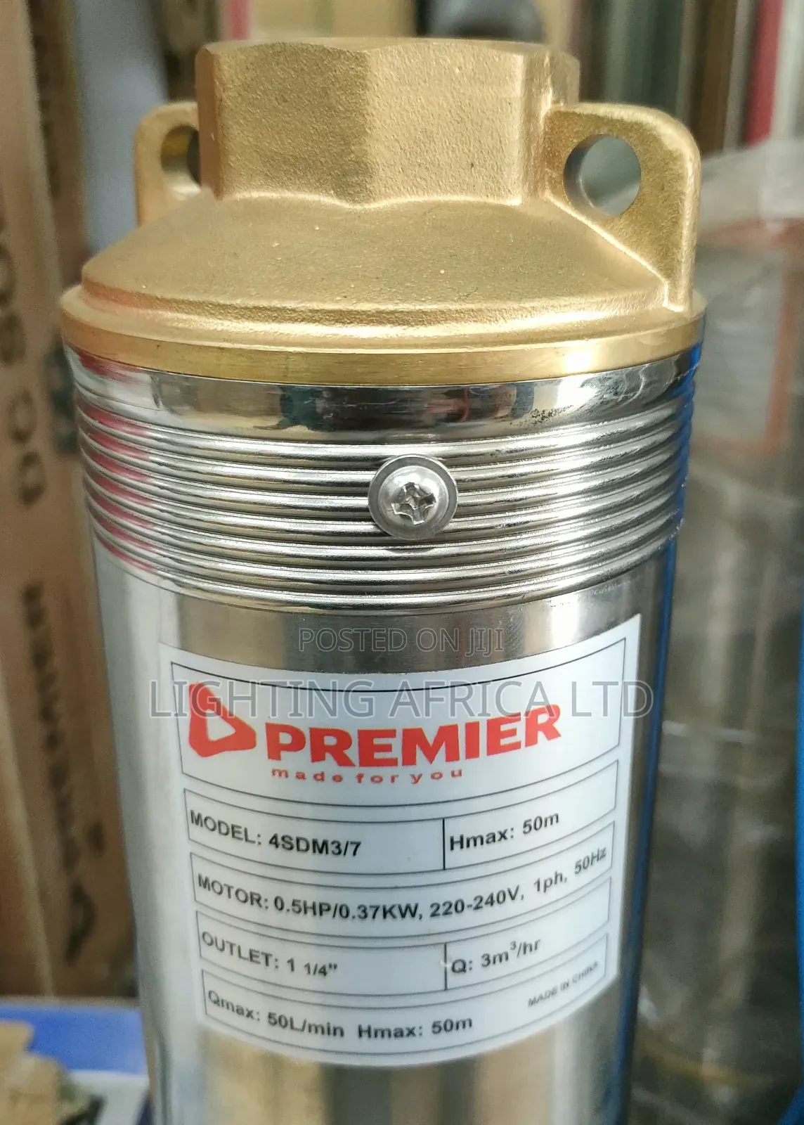 50 Meters Head 1.5 Inches 0.5hp Ac Submersible Water Pump