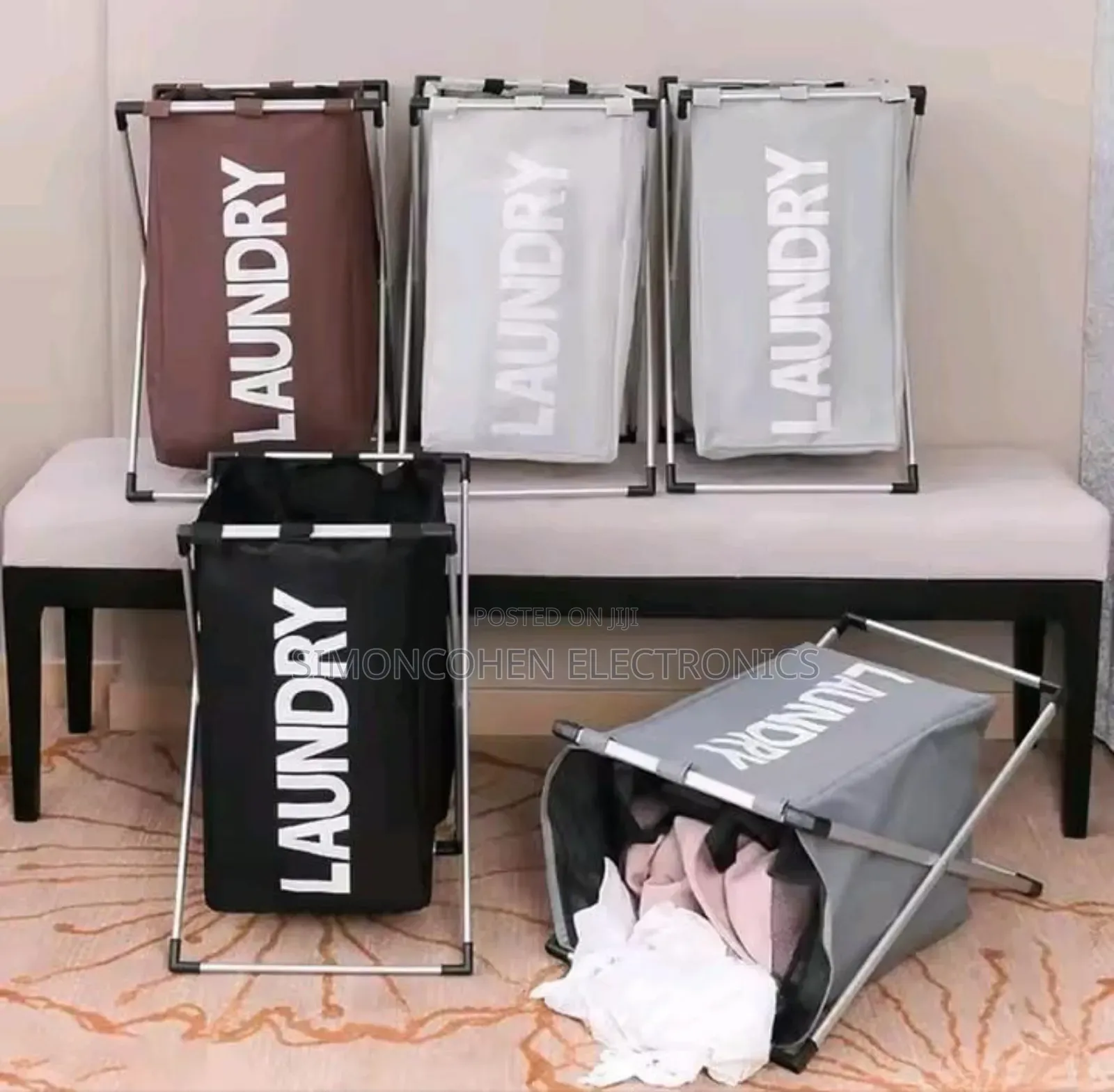 Foldable Laundry Basket With Aluminum Frame