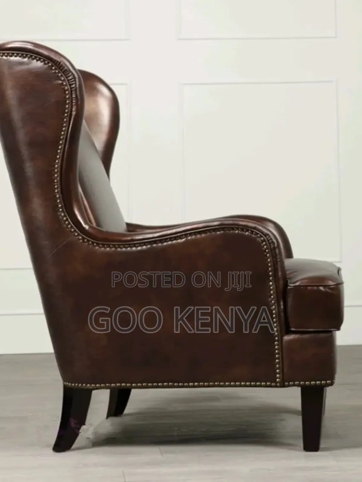 1-Seater Sofa; Wooden Running Base Leather Sofa Chair